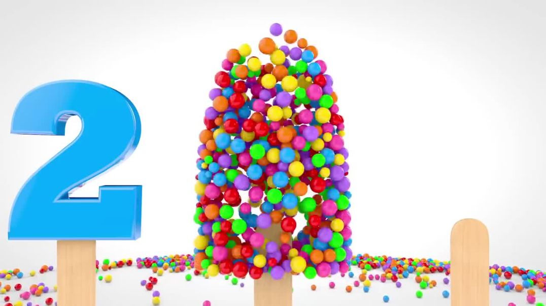 Learn Numbers with Colorful Balls Ice Cream - Colors and Numbers Collection